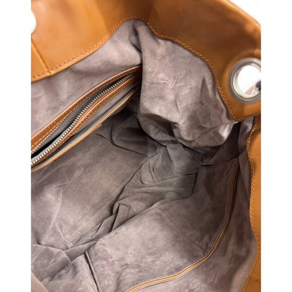 Liebeskind Berlin Jay Leather Hobo Bag Woven Cognac Shoulder Crossbody - Picture 11 of 13